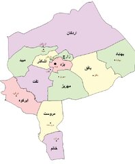 نقشه استان یزد