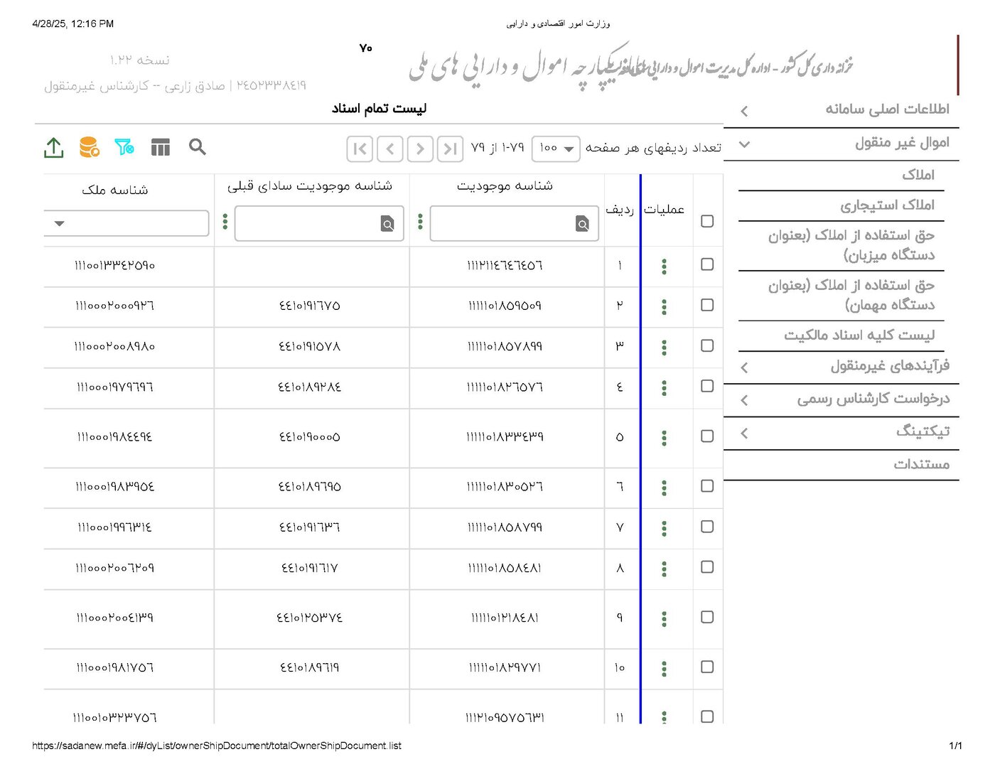 اموال و دارایی های اداره کل امور اقتصادی و دارایی فارس