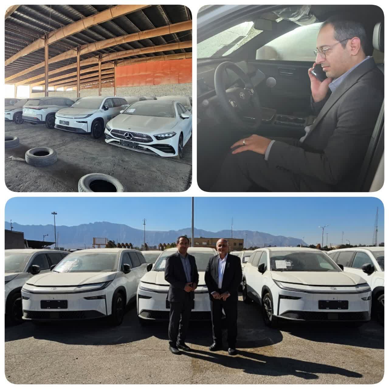 بازدید نائب رییس مرکز خدمات سرمایه گذاری خارجی استان اصفهان از تاکسی های برقی در انبارهای اداره کل گمرکات استان