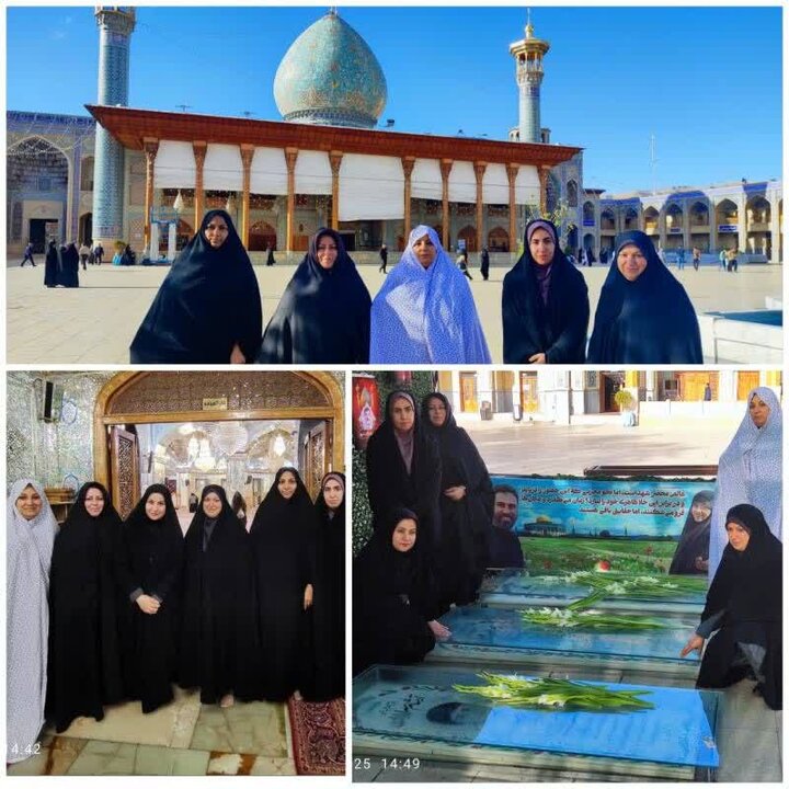 زیارت بانوان اداره‌کل امور اقتصادی و دارایی فارس از حرم مطهر شاهچراغ(ع) به مناسبت ولادت حضرت فاطمه زهرا(س