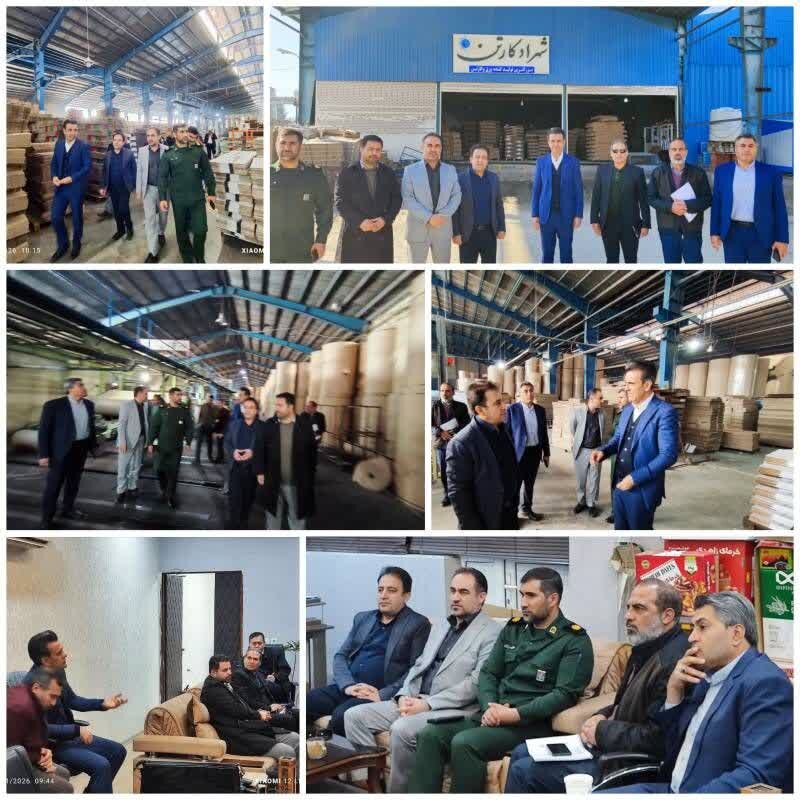 بازدید سرپرست اداره کل امور اقتصادی و دارایی استان فارس از شرکت شهراد کارتن