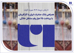 پرداخت ۳۸ هزار میلیارد ریال وام مشاغل خانگی توسط بانک صادرات ایران