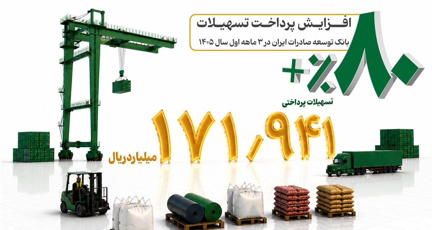 رشد ۸۰ درصدی پرداخت تسهیلات بانک توسعه صادرات ایران در بهار امسال