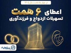 پرداخت ۶ همت تسهیلات ازدواج و فرزندآوری توسط بانک تجارت