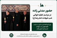 حضور وزیر امور اقتصادی و دارایی در آیین خطبه‌خوانی شب شهادت امام رضا (ع)