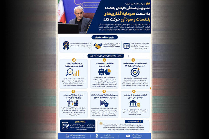 صندوق بازنشستگی کارکنان بانکها به سمت سرمایه گذاری های بلند مدت و سودآور حرکت کند