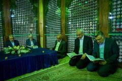 حضور وزیر اقتصاد در آیین تجدید میثاق هیئت دولت با آرمان‌های امام راحل و شهدا