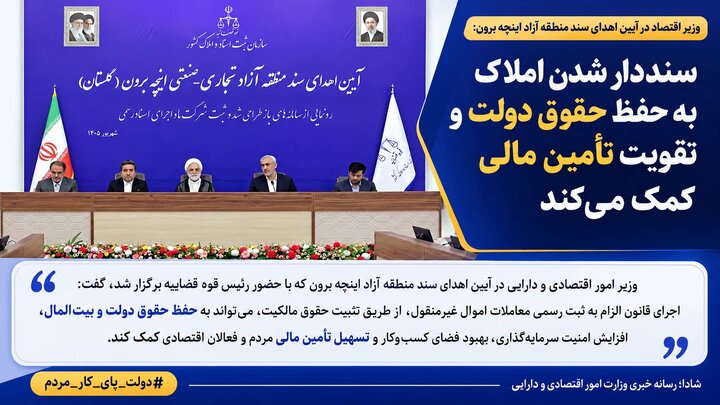 اینفو گرافیک/ آیین اهدای سند منطقه آزاد تجاری اینچه‌برون (استان گلستان)