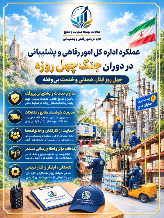 پشتیبانی و مدیریت بحران  در زمان جنگ چهل روزه