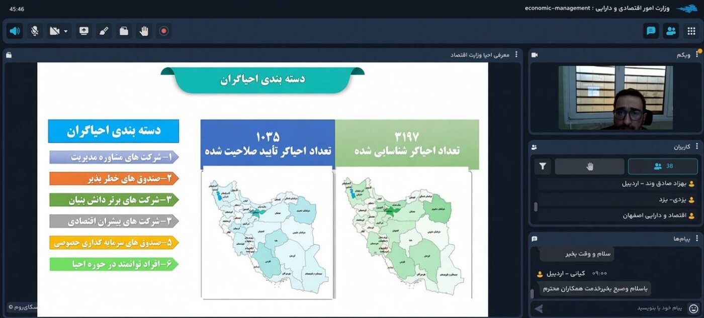 برگزاری شانزدهمین جلسه وبیناری با موضوع احیای واحدهای اقتصادی در نشست استان‌ها در تاریخ 5 آبان ماه 1405