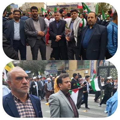 حضور مدیر كل و جمعی از همكاران در راهپیمایی ۱۳ آبان و روز مبارزه با استكبار جهانی