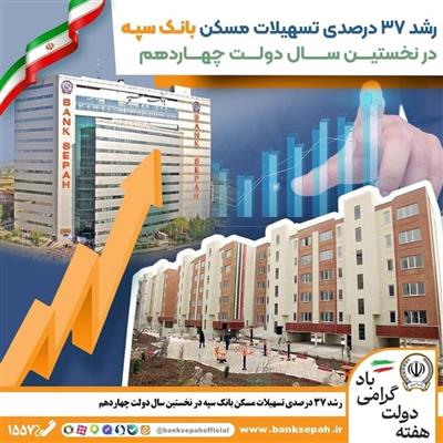 رشد ۳۷ درصدی تسهیلات مسكن بانك سپه در نخستین سال دولت چهاردهم