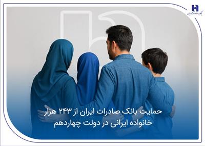 حمایت بانك صادرات ایران از ۲۴۳ هزار خانواده ایرانی در دولت چهاردهم